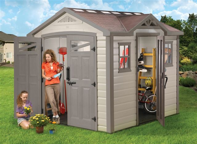 7196Pent Gerätehaus Gartenhaus Kunststoff Blockhaus USA eBay