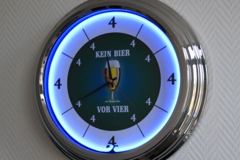 Deko Neon Uhr Clock Wanduhr Neonuhr Neonclock Werkstatt N-0251 Guns and Roses 